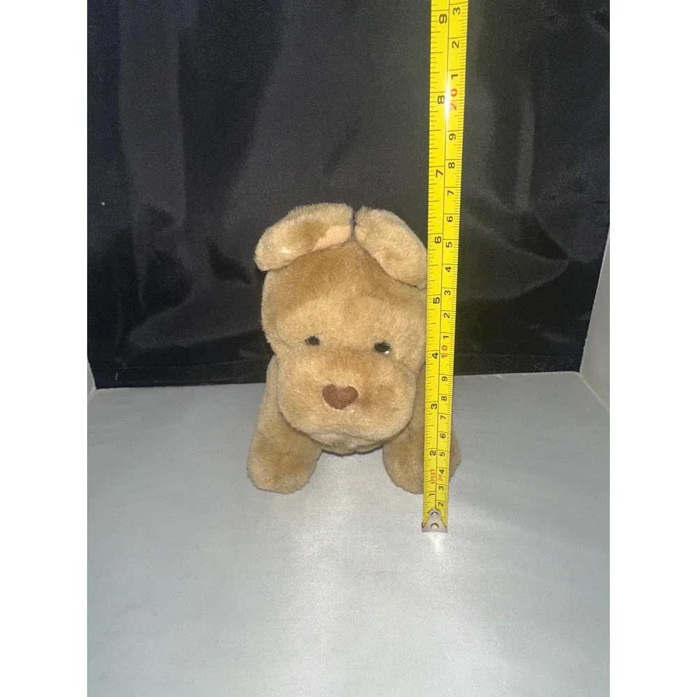 Vintage Pucker Pup Plush Dog Tan Stuffed Animal Wrinkled Snout 9 Inch